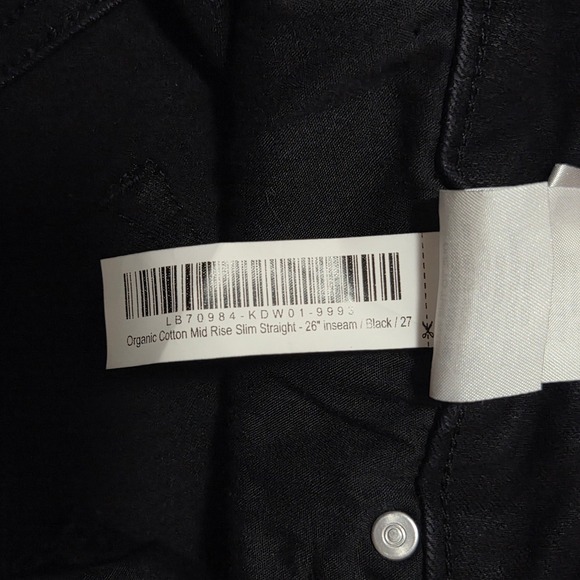 Quince Organic Cotton Mid Rise Slim Straight Jeans Black 27 KDW01 FA24 - Picture 8 of 8